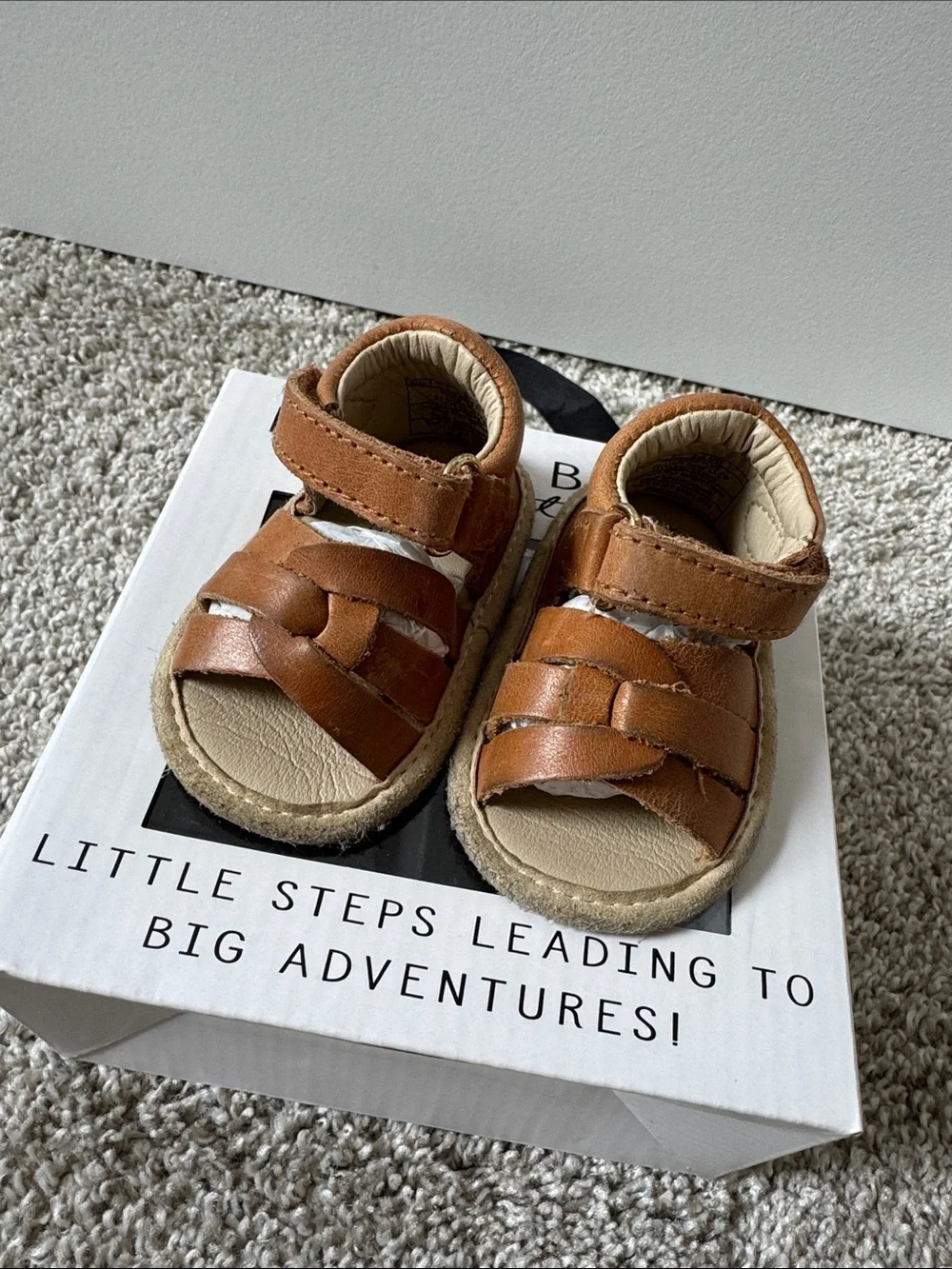 Little Bipsy Tan Leather Baby Moccasins